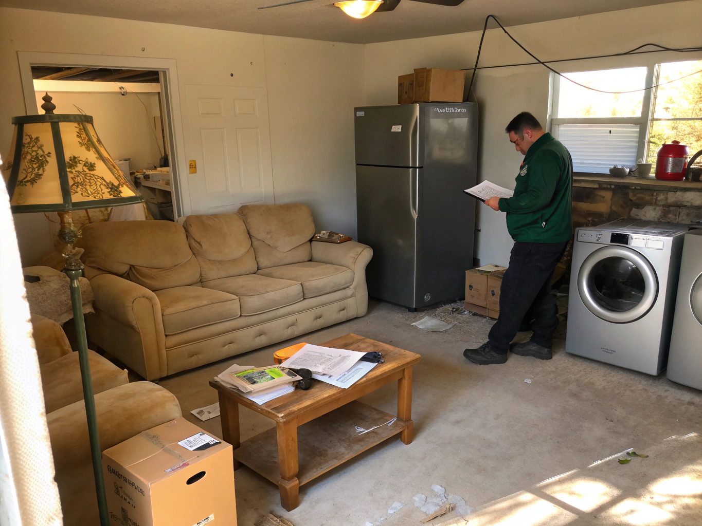 Team performing a full garage cleanout in Nepean